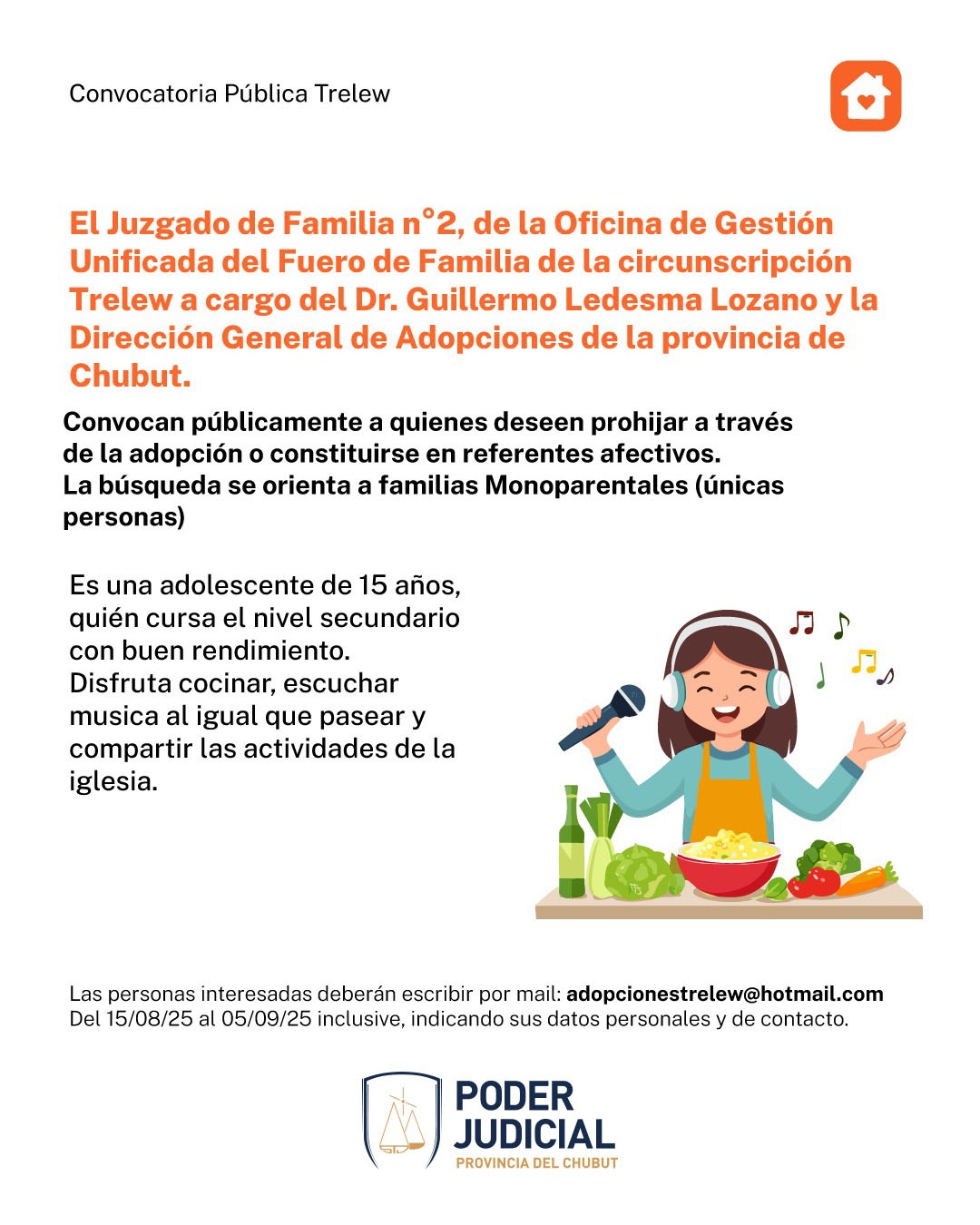 Convocatoria pública de adopción