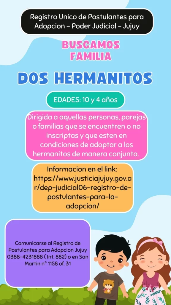 Buscan familia para dos hermanos