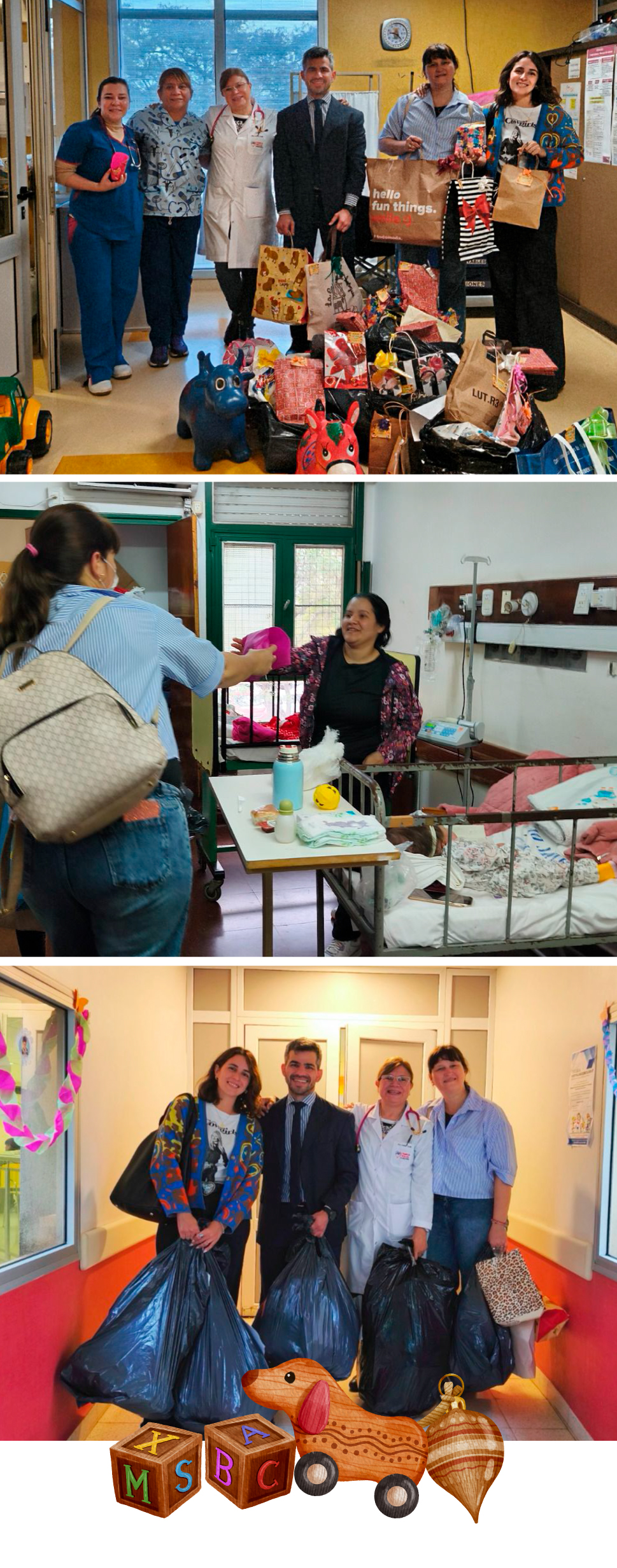 entrega de juguetes en el Hospital Público Provincial de Pediatría