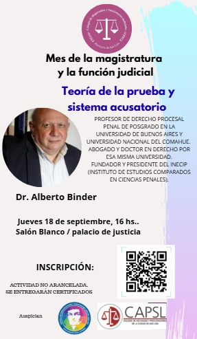 Alberto Binder disertará en San Luis