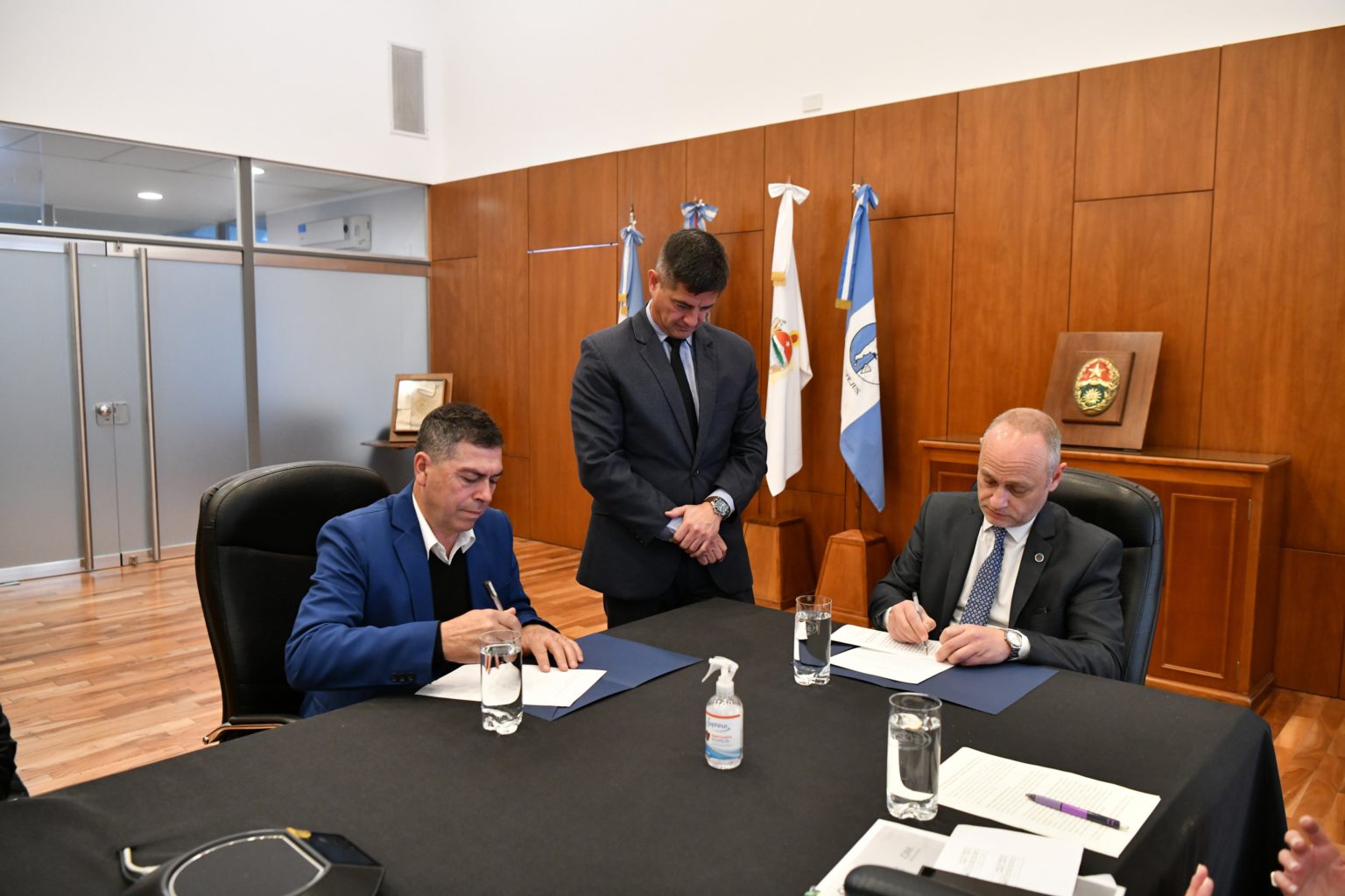 Leonardo Portela y el intendente Sauce de Luna, Alcides Alderete
