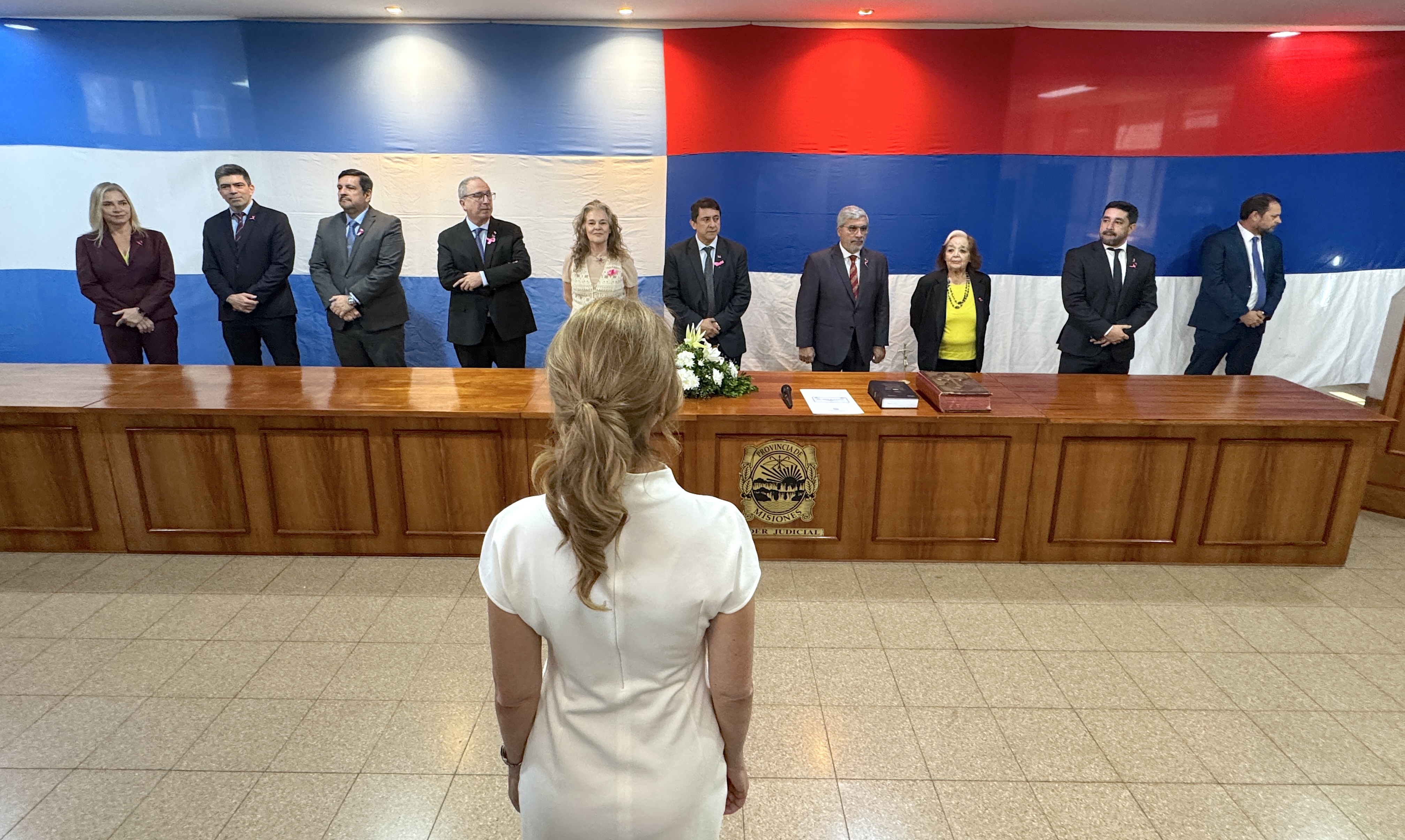 El acto se realizó en el hall de entrada del Edificio de Tribunales de Posadas 