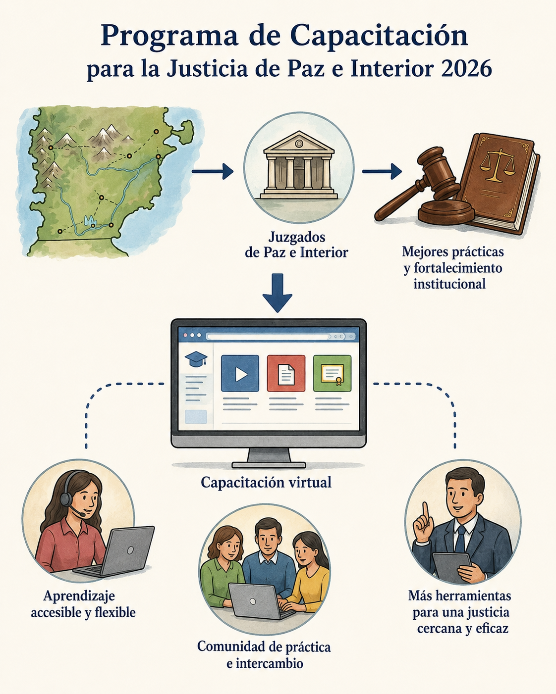 Programa de capacitación para la Justicia de Paz e Interior 2026