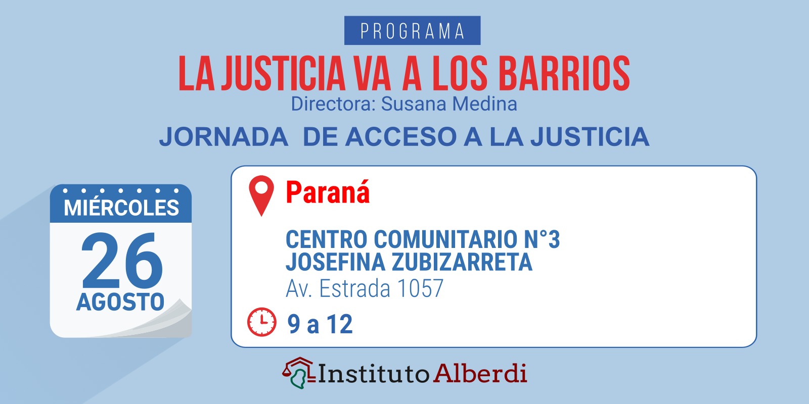 La jornada será de 9 a 12, en Avenida Estrada 1057