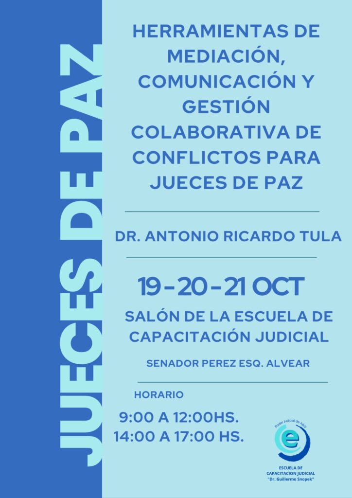 Está destinada a los Jueces y Juezas de Paz de la Provincia de Jujuy