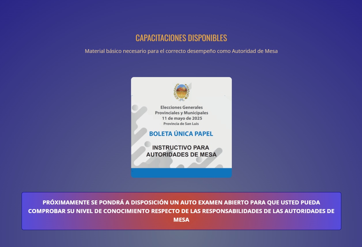 Capacitación para autoridades de mesa